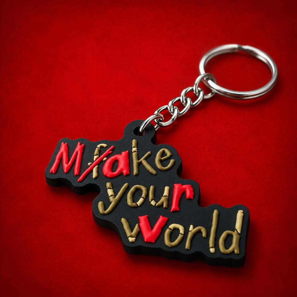Make Your World Schlüsselanhänger – Seitenansicht