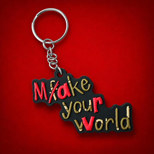 Make Your World Schlüsselanhänger – Vorderansicht